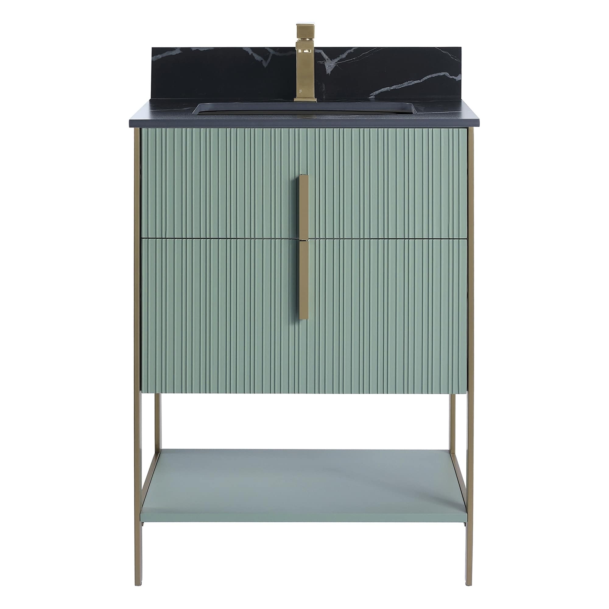 Fine Fixtures Serenity Modern Bathroom Vanity with Black Sintered Stone Top