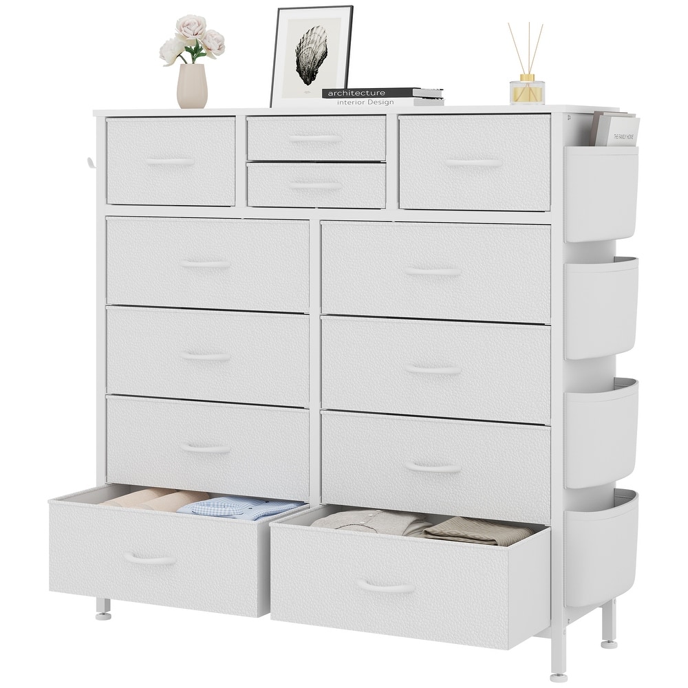 12 Drawer Dresser Fabric Tall Dressers for Bedroom Chest of Drawers