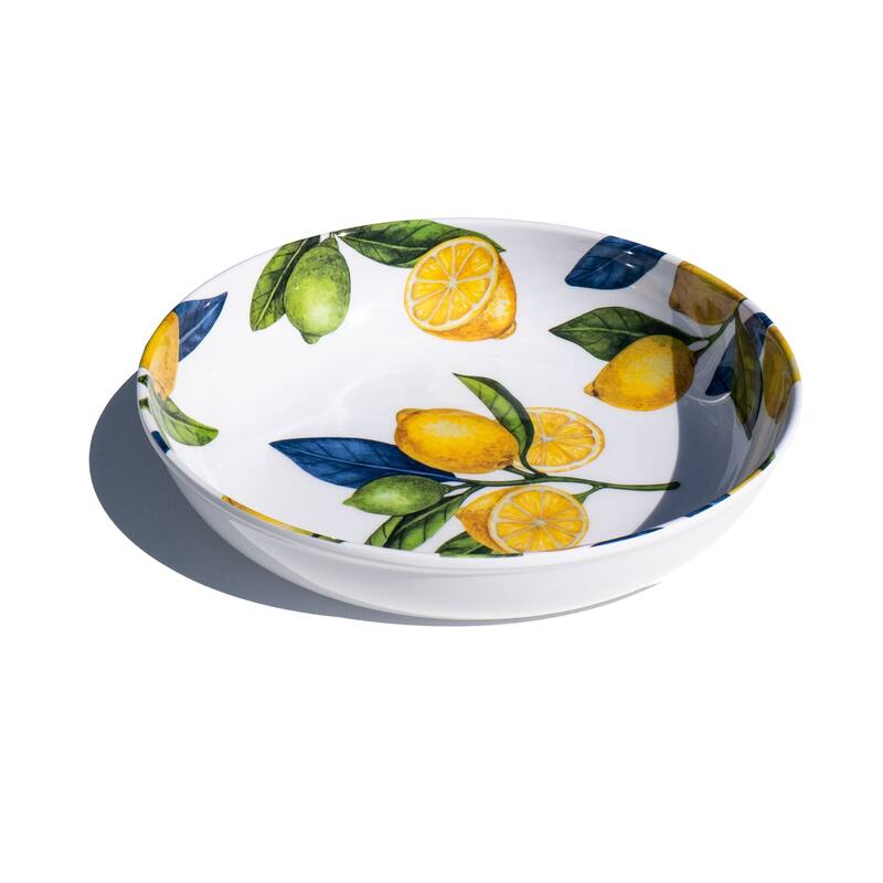 Abode Homewares Lemon Orchard NewWave Melamine Low Bowl - Yellow - 8.8" - Set of 6
