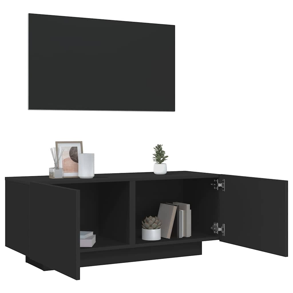 vidaXL TV Stand Black 39.4"x13.8"x15.7" Engineered Wood - 39.4" x 14" x 16"