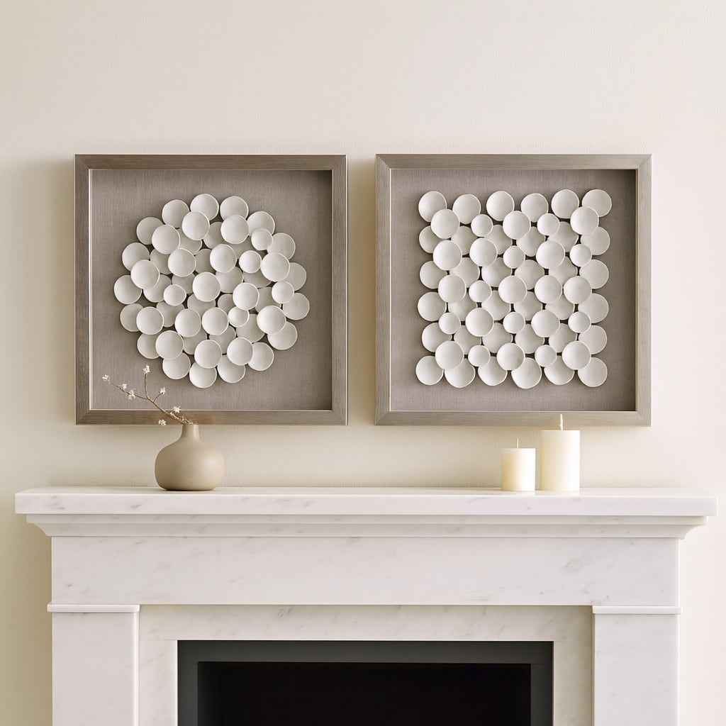 Resin Dimensional Petal Canvas Wall Art (Set of 2) - 20" White