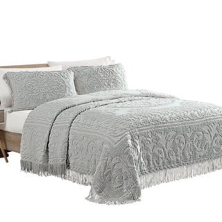 Luxurious Medallion Chenille Fringe Border Bedspread