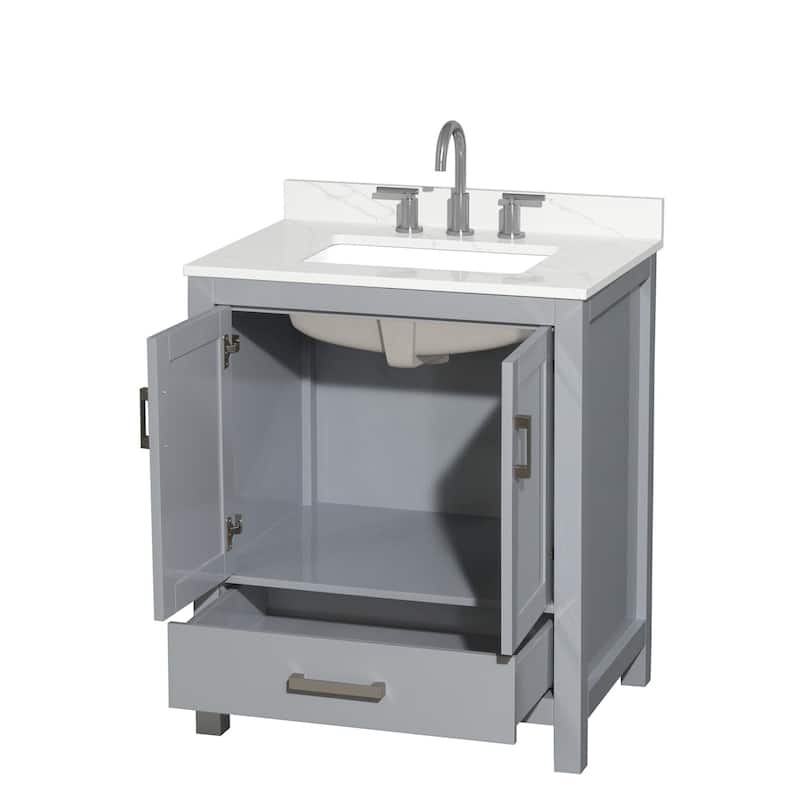 Wyndham Collection WCS141430S-QTZ-US3MXX Sheffield 30" Free Standing