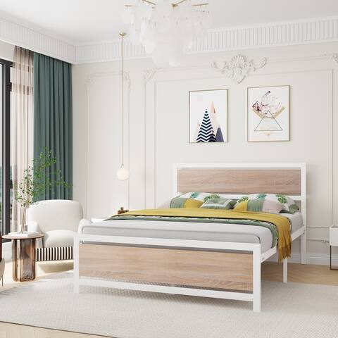 Full Size Platform Bed with Headboard and Footboard
