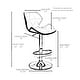 preview thumbnail 13 of 41, Modern Home Luxe Spyder Contemporary Adjustable Suede Barstool - Modern Comfortable Adjusting Height Counter/Bar Stool