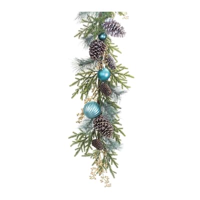 Pine Ornament Artificial Christmas Garlands 6' x 12" Unlit Set of 2