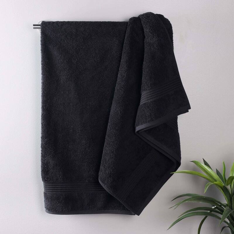 Superior Heritage Egyptian Cotton Absorbent Bath Sheet Set of 2 - Black