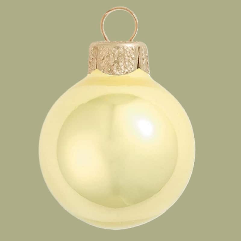 Pearl Finish Glass Christmas Ball Ornaments 3.25" (80Mm) Yellow 8Ct