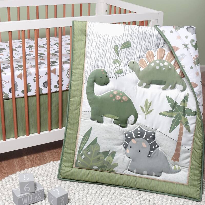 The Peanutshell Crib Bedding Set, Dinosaur Dreams, 3 Pieces