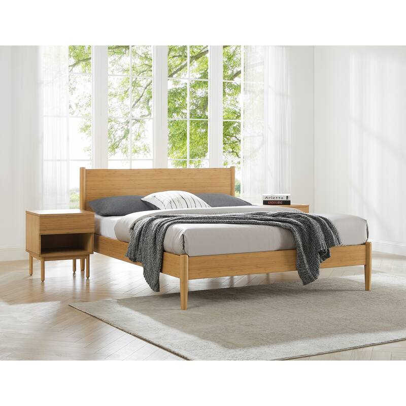 Ria Queen Platform Bed, Caramelized