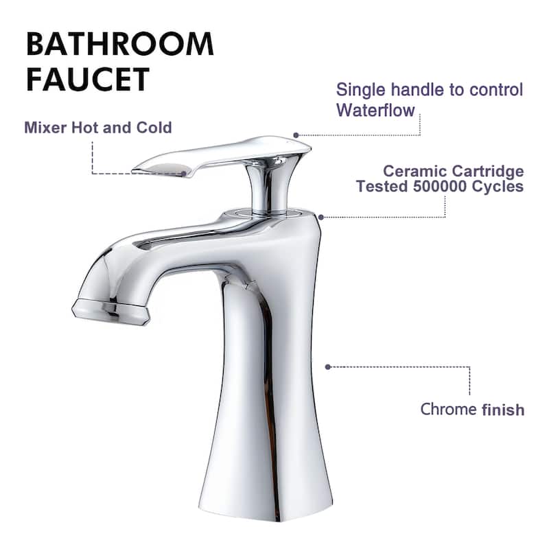 Proox Single Hole Lever Handle Bathroom Sink Faucet