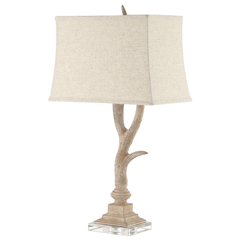 Watts 29.5" Rustic Resin/Crystal LED Table Lamp, Brown/Clear by JONATHAN Y