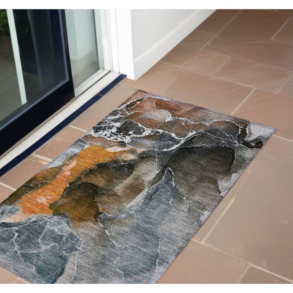 Almilo Modern Art-Inspired Weather Resistant Current & Stylish Outdoor Rug