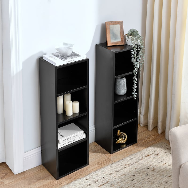 70.90 in. Tall Wood 6-Shelf Standard Bookcase with Interior Shelves