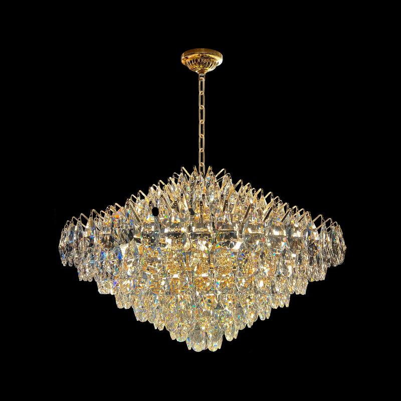 Empire Crystal Round Chandelier 31" - Gold