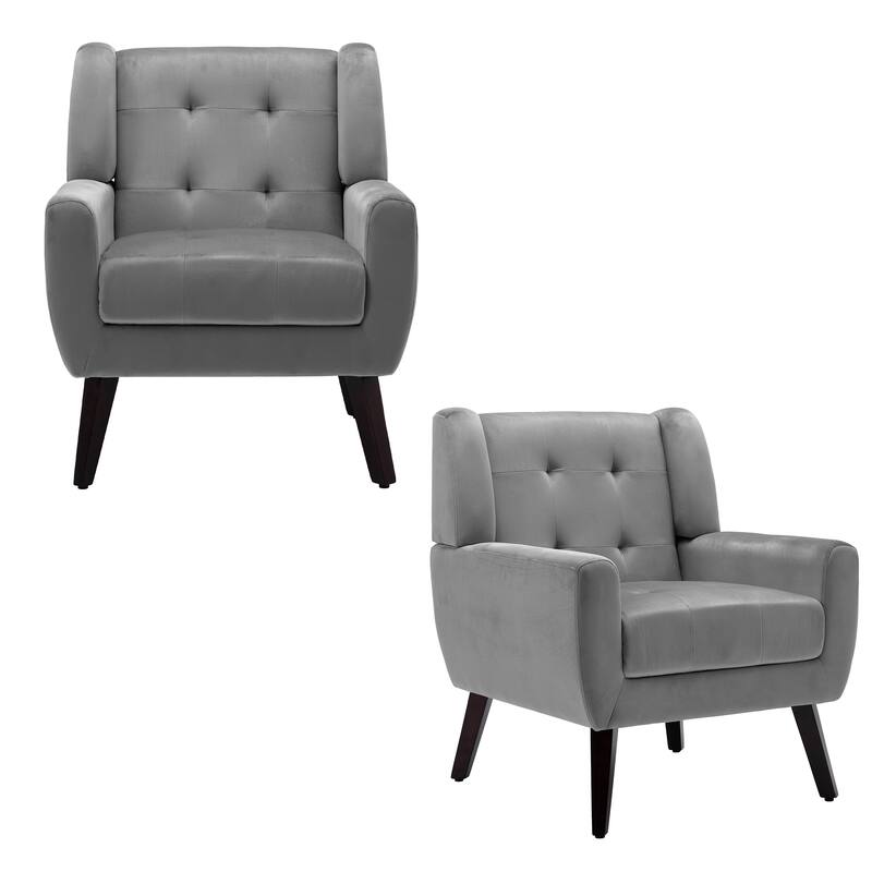 Tufted Arm Chair Upholstered Lounge Chair(Set of 2)