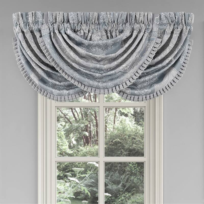J. Queen New York Sondra Powder Blue Window Waterfall Valance