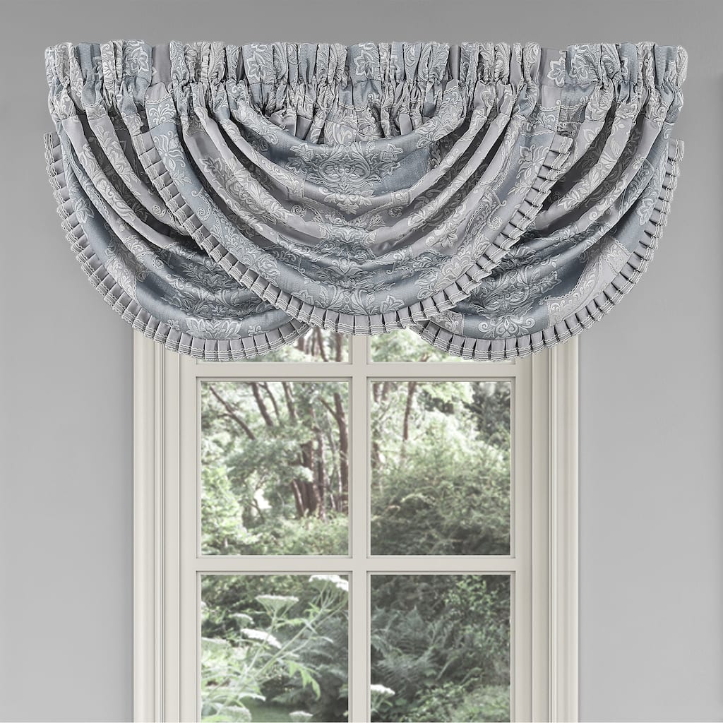 J. Queen New York Sondra Powder Blue Window Waterfall Valance