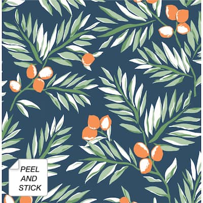 NextWall Citrus Branch Peel and Stick Removable Wallpaper - 20.5 in. W x 18 ft. L