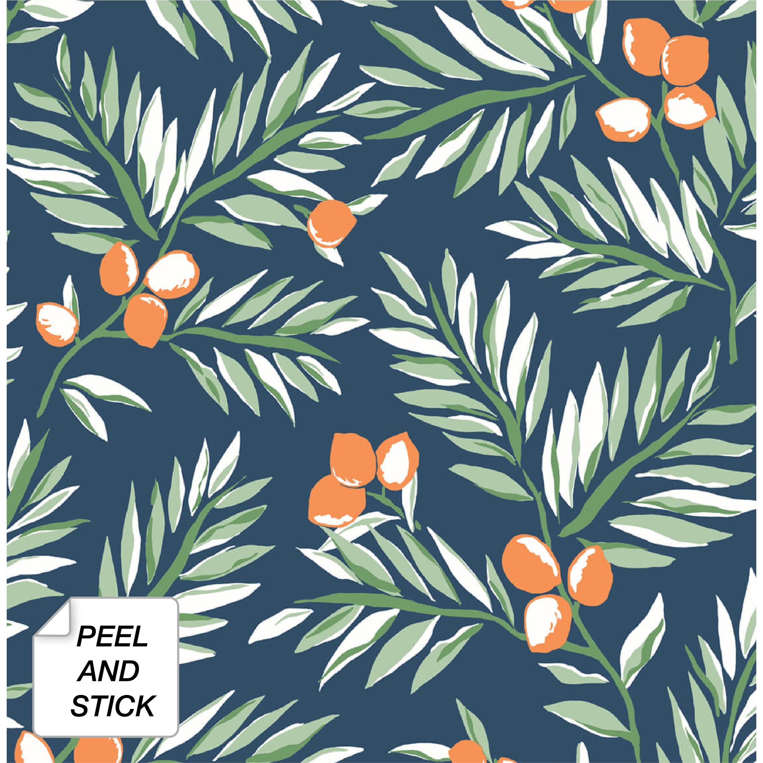 NextWall Citrus Branch Peel and Stick Removable Wallpaper - 20.5 in. W x 18 ft. L