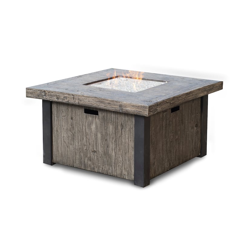 Taos Magnesia Outdoor Patio 42in Square Fire Table Kit - Brown