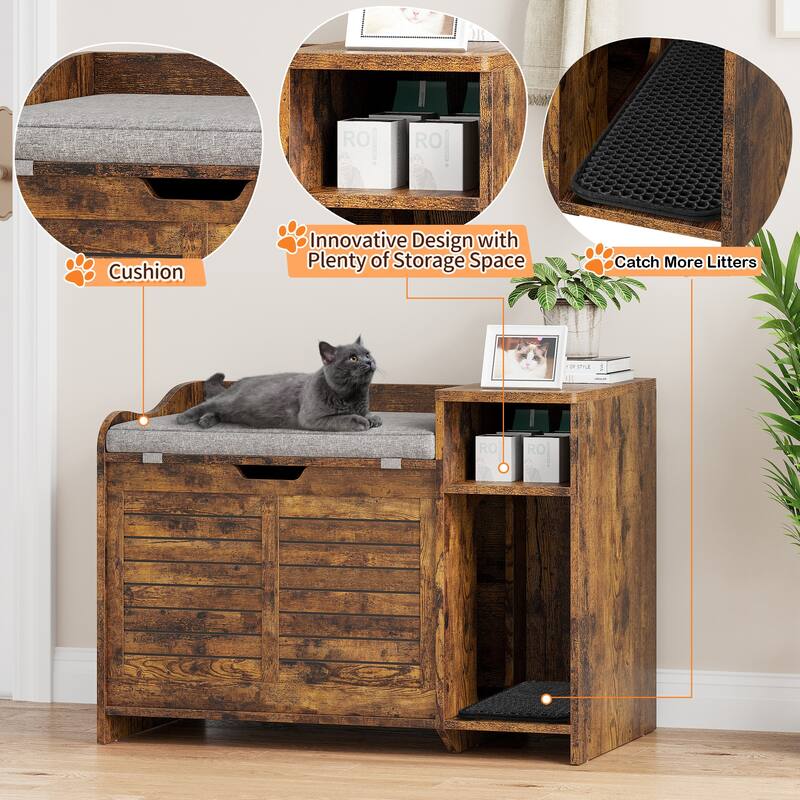Modern Cat Litter Box Enclosure with Top Opening