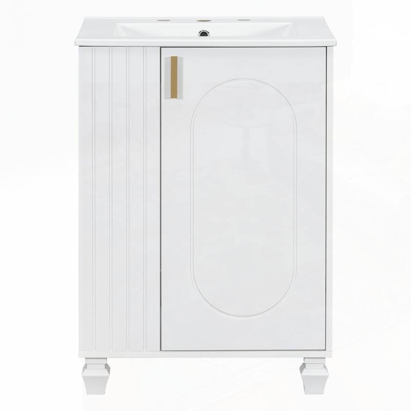 24" Bathroom Vanity with Sink, Bathroom Cabinet with Door Shelf