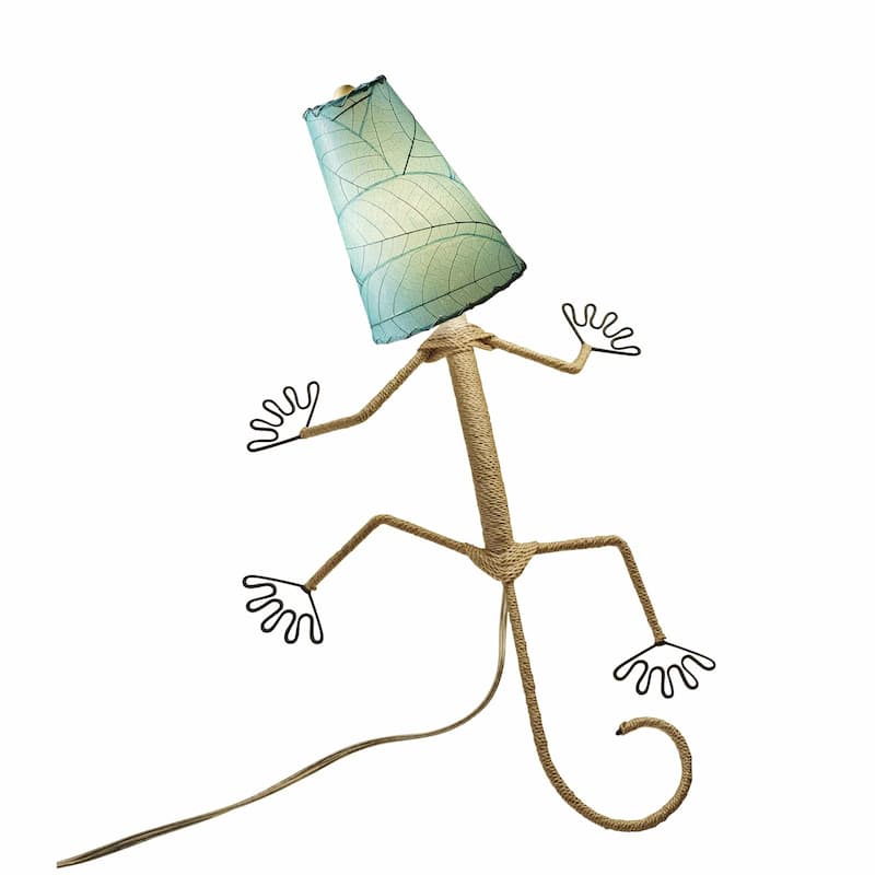 Gecko Wall Lamp Combo, Cocoa Leaves Shade, 16 x 7 x 24 in. - 16 x 7 x 24 - Sea Blue