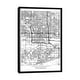 preview thumbnail 1 of 10, iCanvas "Phoenix Minimal Urban Blueprint Map" by Hubert Roguski Framed Black - 40x26