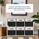 preview thumbnail 46 of 64, Foldable Collapsible Storage Box Bins Linen Fabric Shelf Basket Cube Organizer with Leather Handles - Set of 6