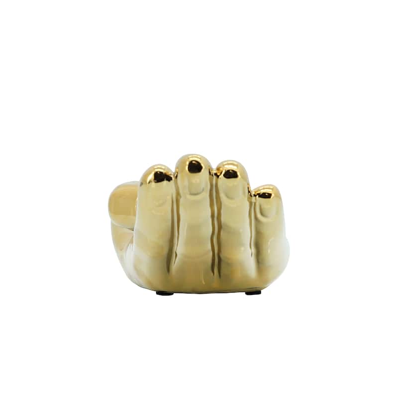 Sagebrook Home 8" Ceramic Asking Hand Statue Decor Ceramic Artsy Desk Sculpture Creative Decorative Art Sculpture - 8" x 4" x 4"