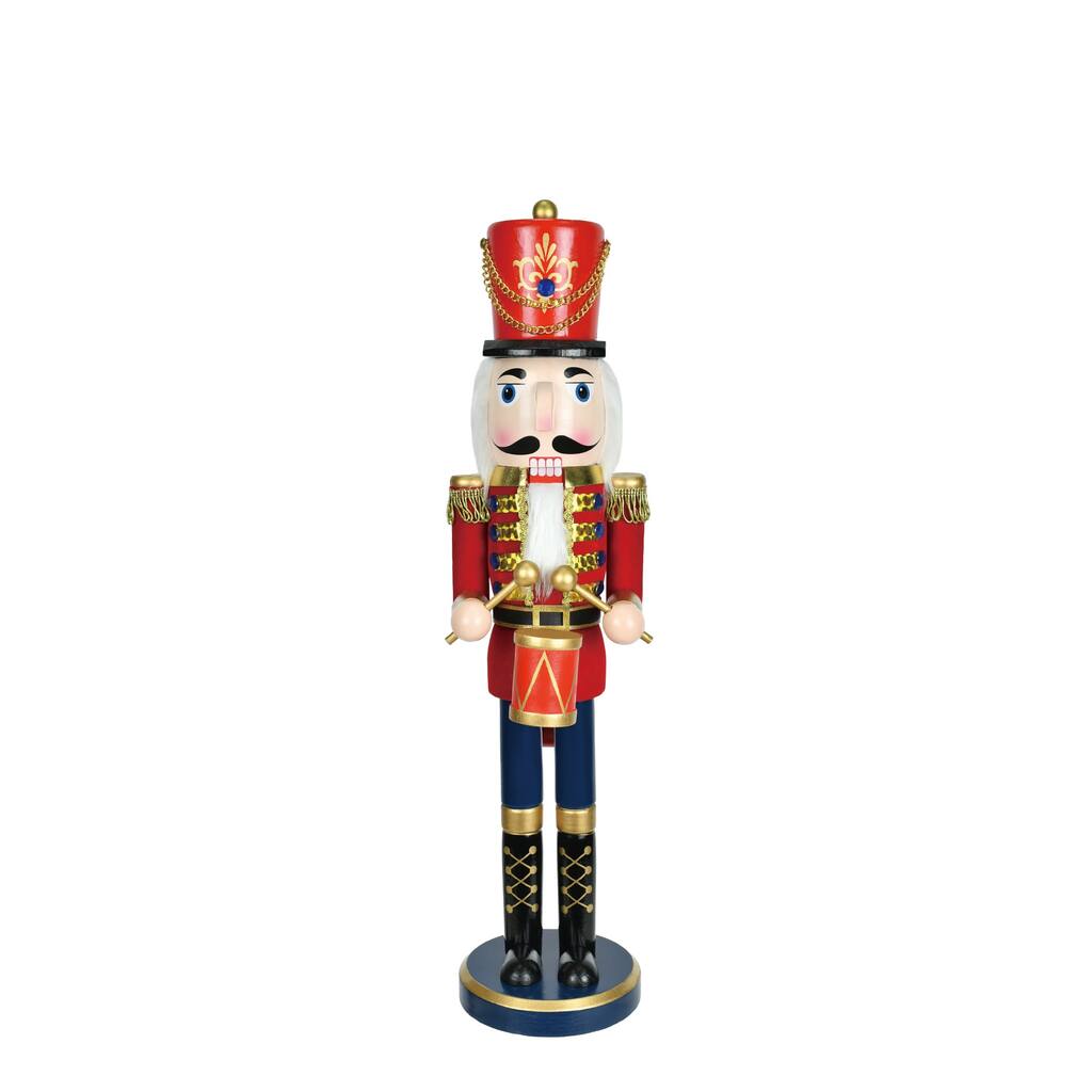 Red 18-inch Drummer Soldier Nutcracker