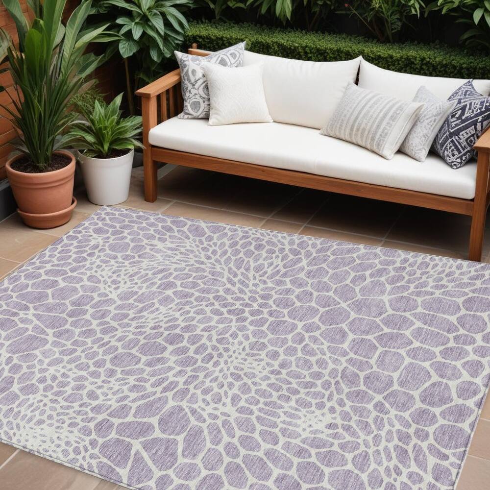 HomeRoots Geometric Transitional Rectangle Outdoor Rug