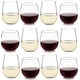 preview thumbnail 7 of 5, Libbey Stemless 12-Piece Wine Glass Party Set for Red and White Wines - Set of 12