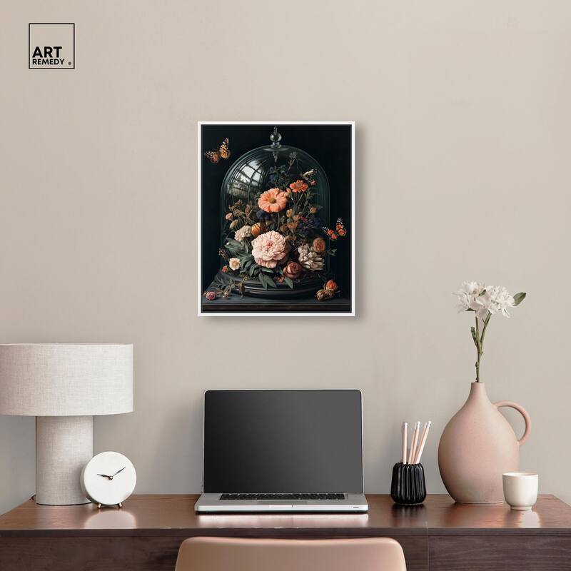 Bell Jar Garden I Canvas by Art Remedy
