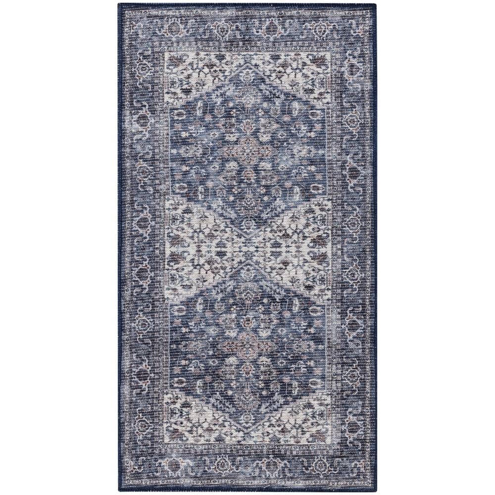 New Concept Washables Vintage Medallion Machine Washable Area Rug