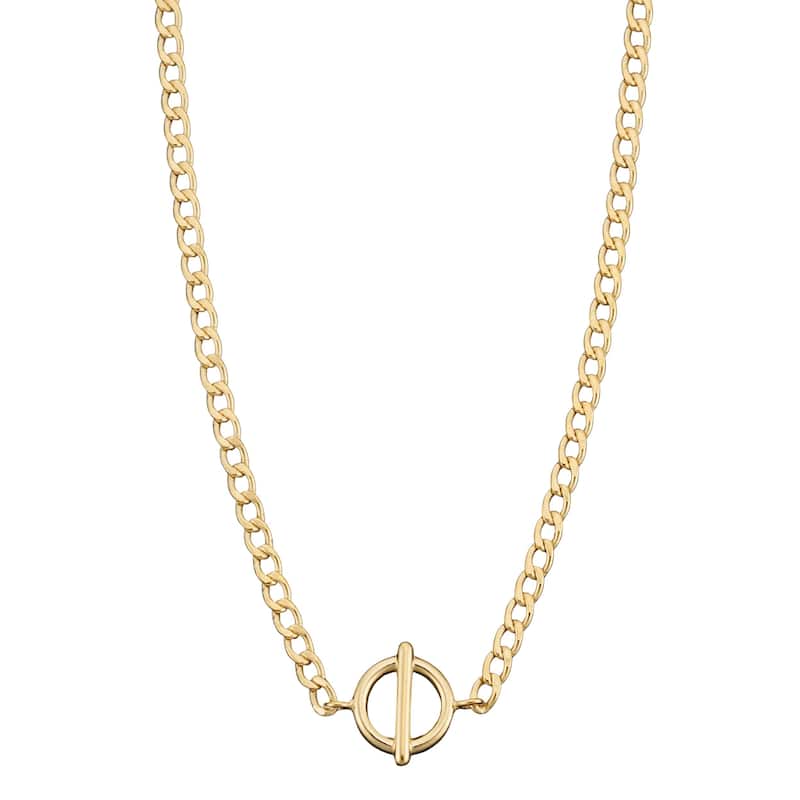 Fremada 10k Yellow Gold Circle & Bar Adjustable Choker Necklace - Yellow