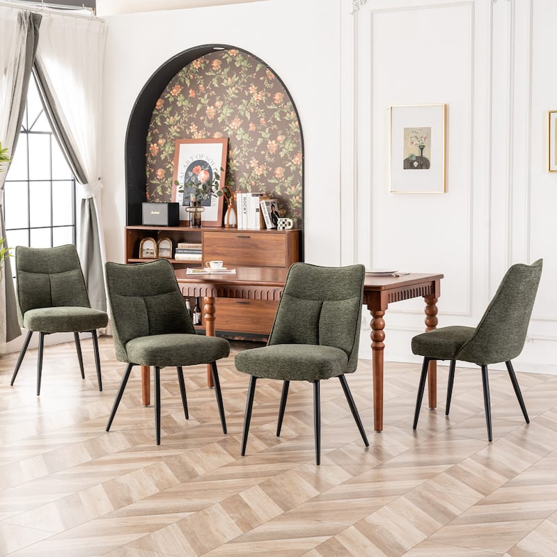 Modern Upholstered Fabric Kitchen & Dining Room Chairs Set of 2