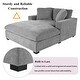 preview thumbnail 17 of 47, Modern Oversized Indoor Chaise Lounge Couch with Pillows