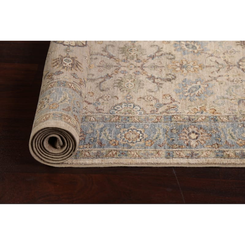 Vegetable Dye Floral Ziegler Oriental Runner Rug Hand-knotted Carpet - 2'11" x 11'4"
