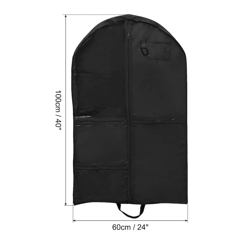 Garment Bags for Dance Costumes, 40 Inch Hanging Garment Bag 4 Pockets - Black