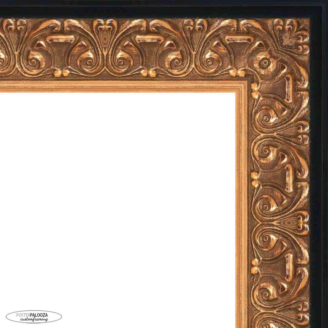 14x12 Ornate Gold Complete Wood Picture Frame With UV Acrylic, Foam ...