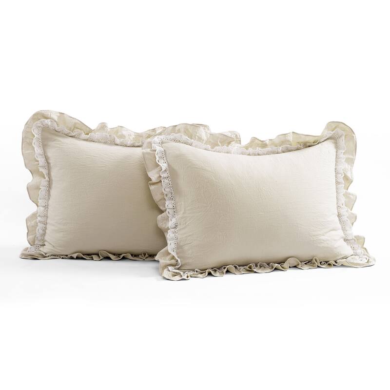 Silver Orchid Gerard Shabby Chic Ruffle Lace Comforter Set