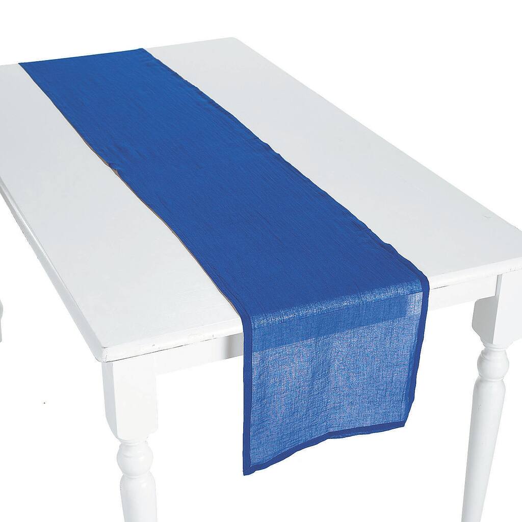 Navy Blue Gauze Table Runners, Home Decor, 3 Pieces