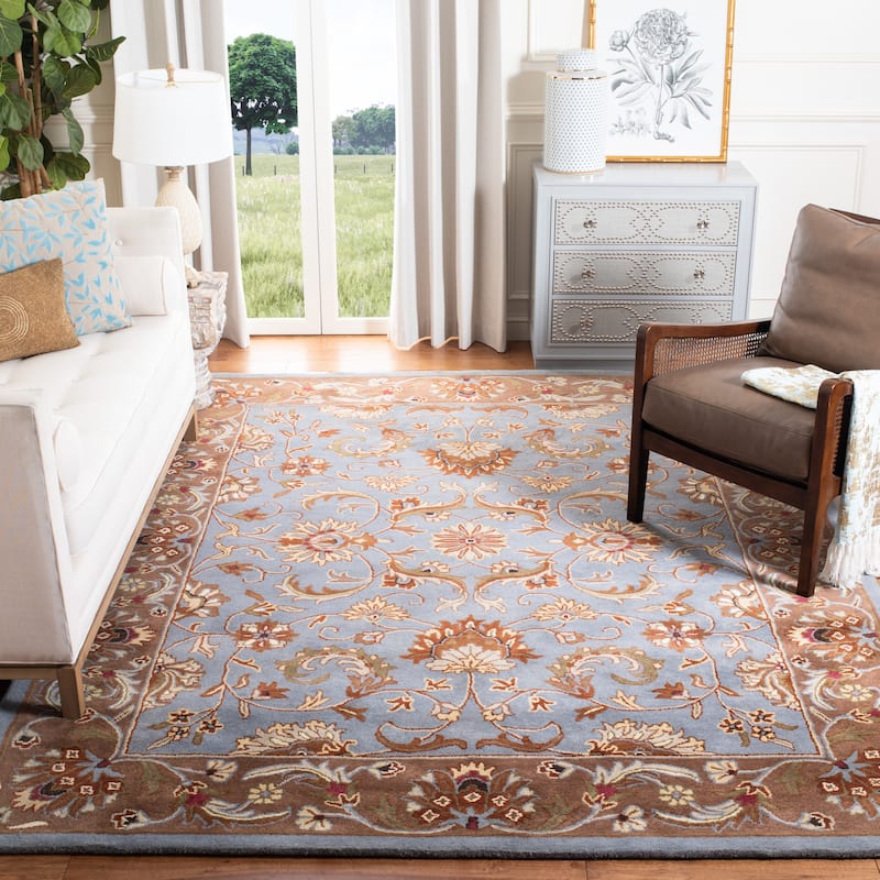 SAFAVIEH Handmade Heritage Imperial Palace Traditional Oriental Wool Rug - 9' 6" x 13' 6" - Blue/Beige - Runner/Rectangle