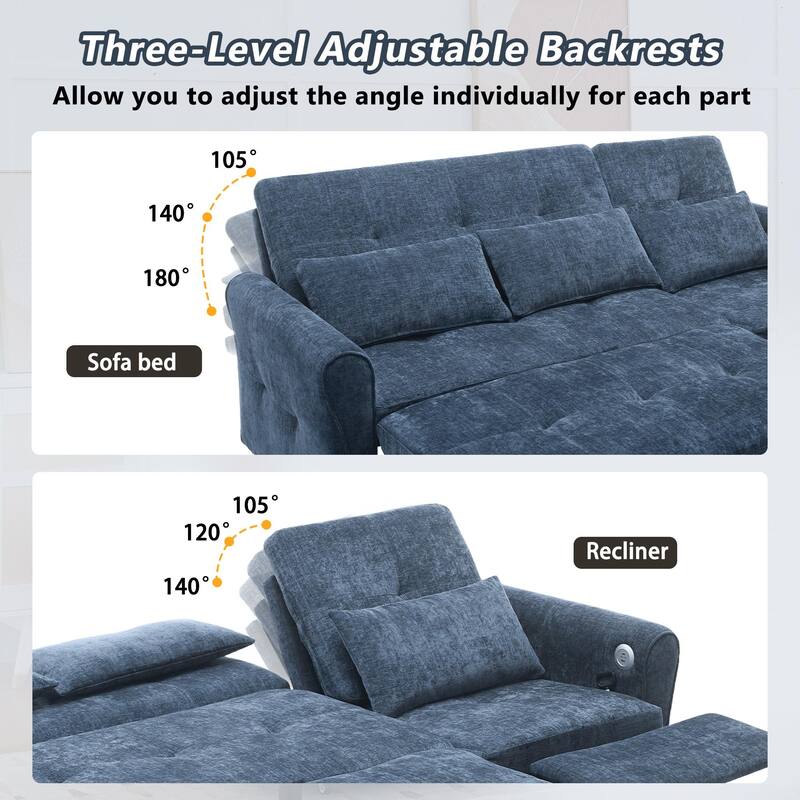 2-in-1 Sofa 82-inch three-person sofa