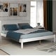 preview thumbnail 34 of 62, Solid Wood Platform Bed Frame with Headboard & Strong Slats Support White - Full