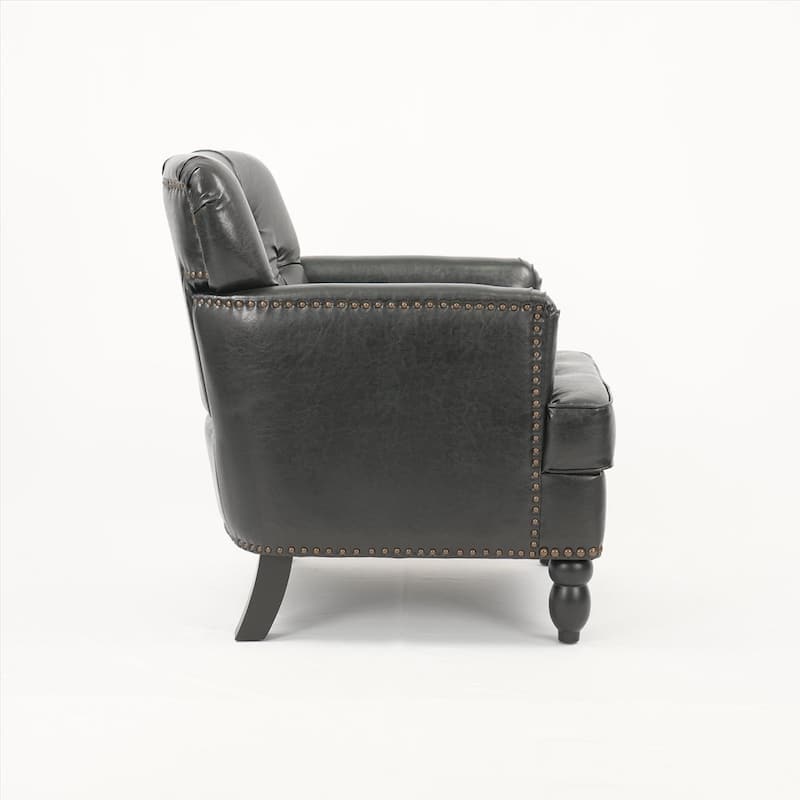 PU Accent Chair With Wood Legs