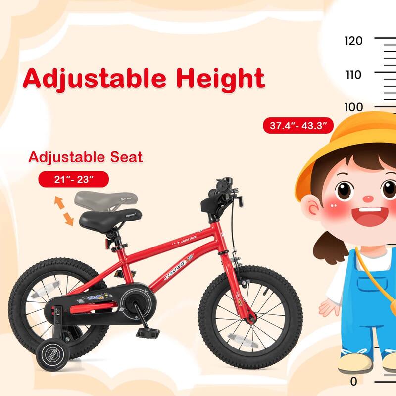 Costway 14/16/18-Inch Kid’s Bike for 4-7 Years Old with Adjustable - See Details