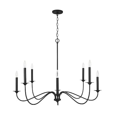 Vincent 8-light Black Iron Hanging Chandelier
